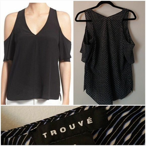 Trouve Tops - Trouvè Nordstrom XS Geometric Black White Blue